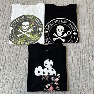 Disney NEFF Lot of Adult Size Medium Shirts: Mickey Mouse, Captain Hook Villains